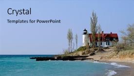  Presentation with flash point - Presentation theme featuring betsy - point betsie lighthouse built background and a light blue colored foreground