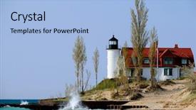  Presentation with tourism the lowest point on the earth - PPT theme with betsy - point betsie lighthouse built background and a light blue colored foreground