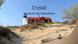  Presentation with lighthouse - PPT theme featuring betsy - point betsie lighthouse built background and a light blue colored foreground