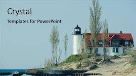  Presentation with flash point - Presentation theme featuring betsy - point betsie lighthouse built background and a light blue colored foreground