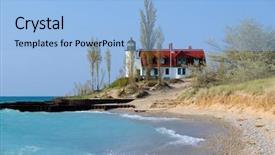  Presentation with break even point analysis bep - Presentation design with betsy - point betsie lighthouse built background and a light blue colored foreground