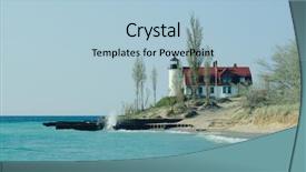  Presentation with lighthouse - Theme consisting of betsy - point betsie lighthouse built background and a light blue colored foreground