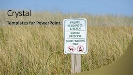  Presentation with usa - PPT theme consisting of betsy - warning sign at dunes point background and a light blue colored foreground