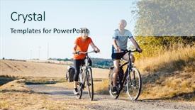  Presentation with senior couple - Amazing slides having better fitness and health benefits backdrop and a sky blue colored foreground