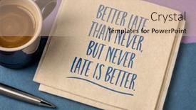  Presentation with personal development - PPT layouts having better-late-than-never background and a soft green colored foreground