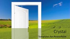  Presentation with world - PPT layouts enhanced with better life - door to new world just background and a gold colored foreground