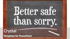  Presentation with safe - Slide deck featuring better safe than sorry proverb background and a  colored foreground