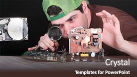  Presentation with electronic engineer - Theme with better solutions - electronic engineer solving problems background and a tawny brown colored foreground