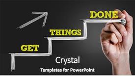  Presentation with done - Colorful PPT theme enhanced with better solutions - hand writing the text get backdrop and a dark gray colored foreground