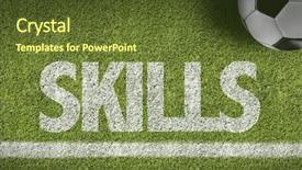  Presentation with soccer field - Presentation consisting of better solutions - soccer field with the text background and a tawny brown colored foreground