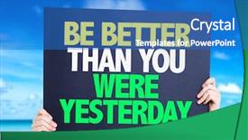  Presentation with beach - PPT theme having better than you were yesterday background and a  colored foreground