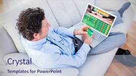  Presentation with online gambling - Presentation with betting - businessman doing online shopping background and a light blue colored foreground