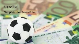  Presentation with money online - Amazing PPT theme having betting - football and money online bet backdrop and a coral colored foreground
