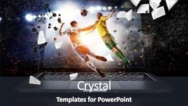  Presentation with football - Colorful slide set enhanced with betting - football hottest moments mixed media backdrop and a tawny brown colored foreground