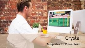  Presentation with gambling - PPT theme having betting - gambling app screen against creative background and a lemonade colored foreground