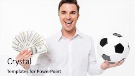  Presentation with betting soccer - Audience pleasing PPT theme consisting of betting - portrait of a cheerful happy backdrop and a white colored foreground