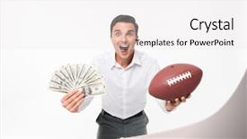  Presentation with portrait of excited overjoyed female - PPT layouts with betting - portrait of an excited positive background and a white colored foreground