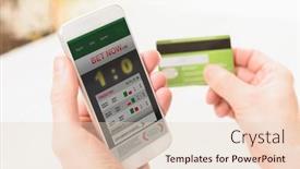  Presentation with sports betting - Slide set with betting-on-sports-holding-smart background and a lemonade colored foreground