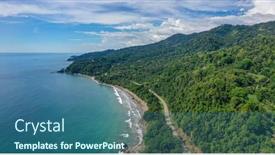  Presentation with osa - Presentation having beuatiful-playa-hermosa-puntarenas-osa background and a ocean colored foreground