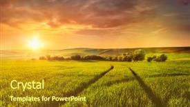  Presentation with czech republic - Presentation design enhanced with beuatiful sunset in fields background and a tawny brown colored foreground