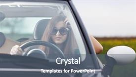  Presentation with driving - Beautiful slide deck featuring beuatiful woman driving a car backdrop and a  colored foreground