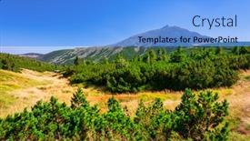  Presentation with mountains - Presentation design featuring beutiful-landscape-of-the-karkonosze background and a light blue colored foreground