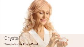  Presentation with cream - PPT theme consisting of beutiful-mature-womanin-a-bathrobe background and a lemonade colored foreground