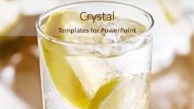  Presentation with beverage - PPT theme consisting of beverage- cold glass of lemonade closeup background and a lemonade colored foreground