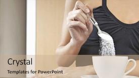  Presentation with beverage tea - Amazing PPT layouts having beverage crops - closeup of a cropped woman backdrop and a coral colored foreground