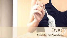  Presentation with beverage tea - Amazing slide deck having beverage crops - closeup of a cropped woman backdrop and a lemonade colored foreground