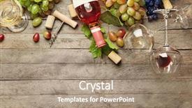  Presentation with wine - Amazing theme having beverage crops - composition with wine and grapes backdrop and a coral colored foreground