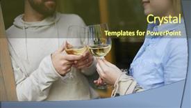  Presentation with hybrid crop - PPT theme consisting of beverage crops - crop shot of amorous caucasian background and a tawny brown colored foreground