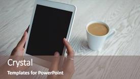  Presentation with crops - PPT layouts enhanced with beverage crops - cropped hands of businesswoman holding background and a  colored foreground