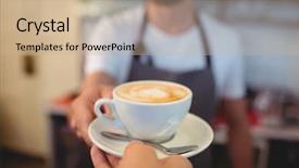  Presentation with crops - Beautiful slides featuring beverage crops - cropped image of male customer backdrop and a coral colored foreground