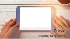  Presentation with crops - PPT theme with beverage crops - cropped image of person holding background and a coral colored foreground