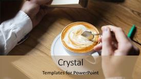  Presentation with crops - Amazing PPT theme having beverage crops - cropped photo of man backdrop and a coral colored foreground