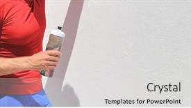  Presentation with water sports - PPT theme featuring beverage crops - fitness man drinking water background and a light gray colored foreground