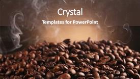  Presentation with coffee beans - Slides having beverage crops - fresh coffee beans on blurred background and a tawny brown colored foreground