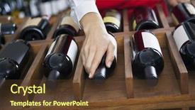  Presentation with bottles - Amazing presentation design having beverage crops - saleswoman arranging wine bottles backdrop and a tawny brown colored foreground