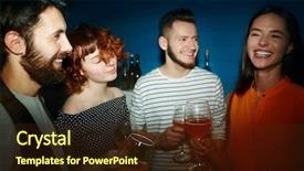  Presentation with kids room children smile - Presentation design enhanced with beverage crops - smiling friends standing in dark background and a wine colored foreground