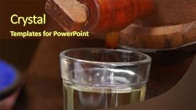  Presentation with beverage - Audience pleasing PPT theme consisting of distilled spirits - beverage backdrop and a tawny brown colored foreground