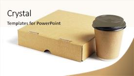  Presentation with box carton - Colorful slide deck enhanced with beverages carton - coffee cup and pizza box backdrop and a lemonade colored foreground