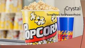  Presentation with cold drink - Presentation design with beverages carton - popcorn bucket and cold drink background and a lemonade colored foreground