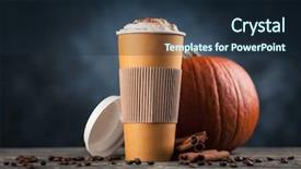  Presentation with paper - Cool new slides with beverages carton - pumpkin spice latte backdrop and a wine colored foreground