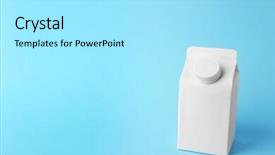  Presentation with box carton - Beautiful PPT theme featuring beverages carton - simple milk box on color backdrop and a arctic colored foreground