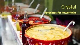  Presentation with food festival - Presentation design consisting of beverages-fruits-and-berries-hot background and a tawny brown colored foreground