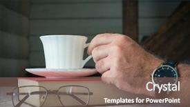  Presentation with book glasses - Presentation with beverages science - book glasses and a cup background and a coral colored foreground