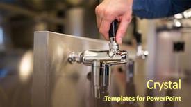  Presentation with beer bottle - Beautiful presentation theme featuring beverages science - close-up of brewer filling beer backdrop and a tawny brown colored foreground