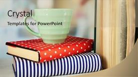  Presentation with tea cup - Slides with beverages science - color cup of tea background and a coral colored foreground