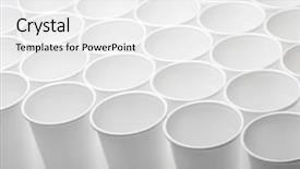  Presentation with plastic - Cool new PPT theme with beverages science - large group of disposable plastic backdrop and a white colored foreground